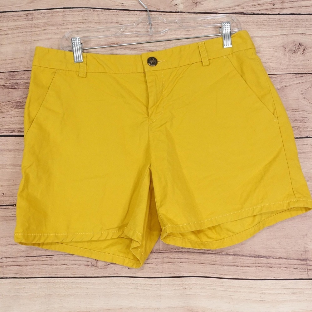 Gap Aubrey Chino Shorts Womens Size 8 Yellow Twill 34 Waist 6 Inseam Pockets